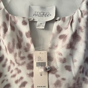 Anthropologie tan and white leopard Mini-NWT